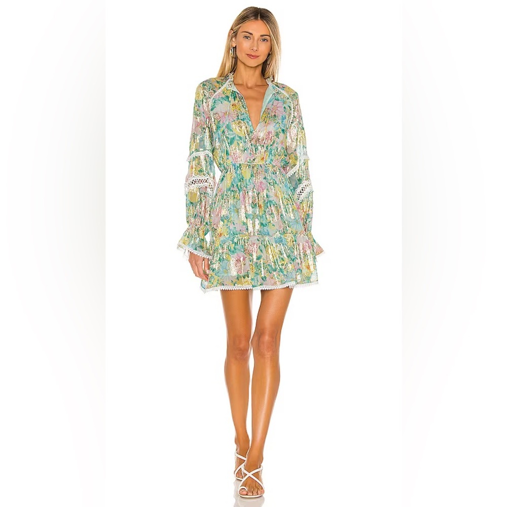HEMANT AND NANDITA - Azalea Mini Dress in Green